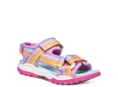GEOX Sandały J BOREALIS G. A DK Pink / Multicolor