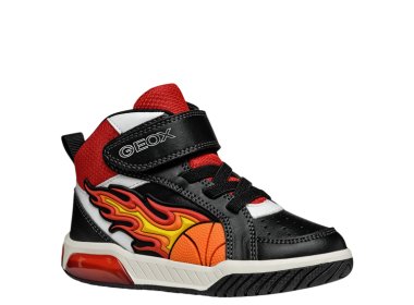 GEOX Sneakersy ze światełkami J Inek Boy C Black / Red