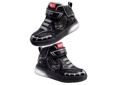 GEOX świecące Sneakersy Avengers J Grayjay B.B Black / Silver