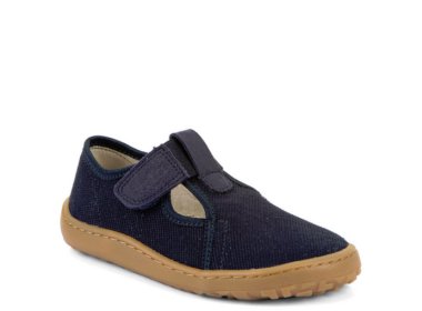 Froddo dziecięce kapcie Barefoot Canvas T-Bar Dark Blue