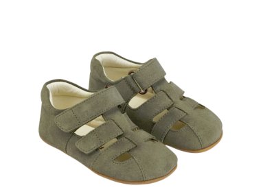 Bundgaard lekkie i elastyczne skórzane sandałki barefoot TOBIAS Army