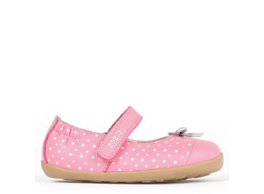 Bobux lekkie skórzane balerinki w groszki Classic Swing Pink Spot