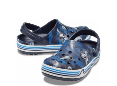 Kids Crocband Shark Clog Navy