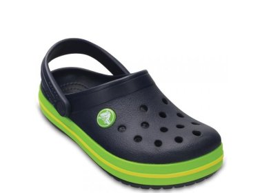 Kids Crocband Clog Navy / Volt Green
