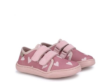 Bawełniane tenisówki barefoot Emel w serduszka